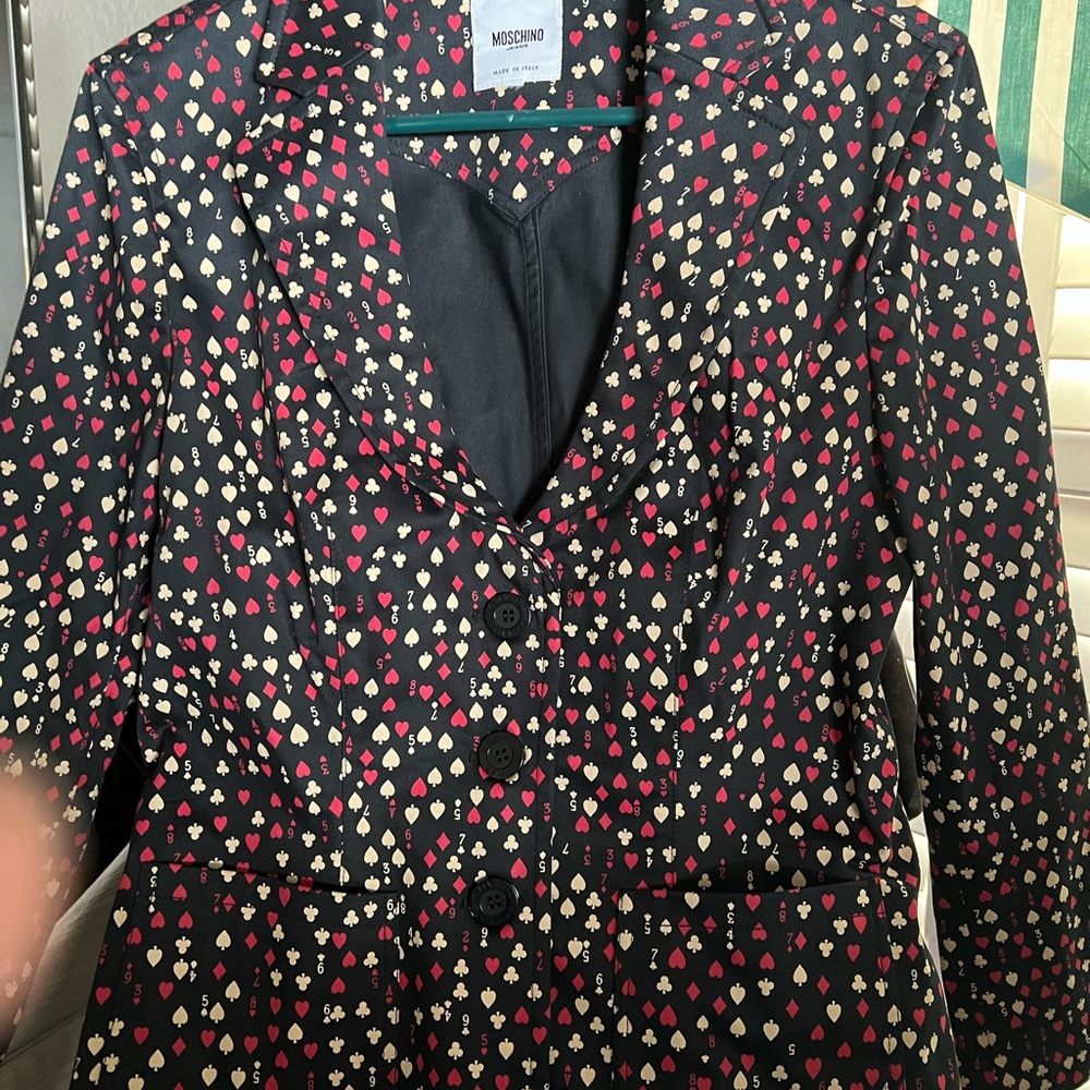 Moschino Women's Black Heart Print Jacket